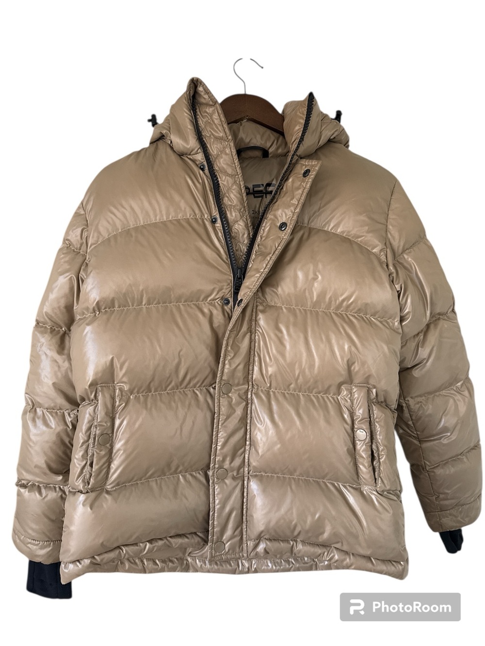 Aritzia TNA Super Puff Women's Hooded Puffer Jacket - Brinze/ Gold Size 2XS